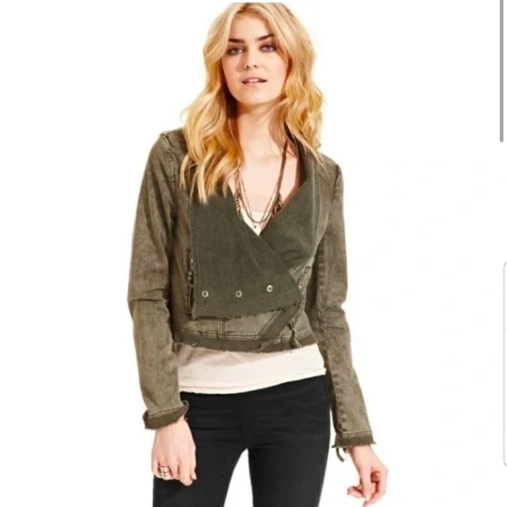 Free People Twill Moto Jacket Size X-Small